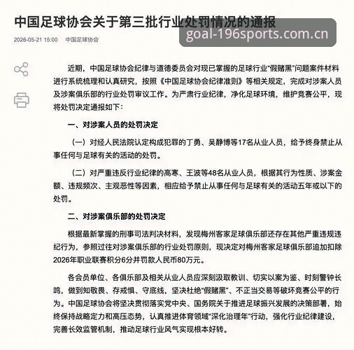 体育最新消息评测 足坛震荡!第三批禁足名单全面评测:从俱乐部高管到球员,17人终身禁赛